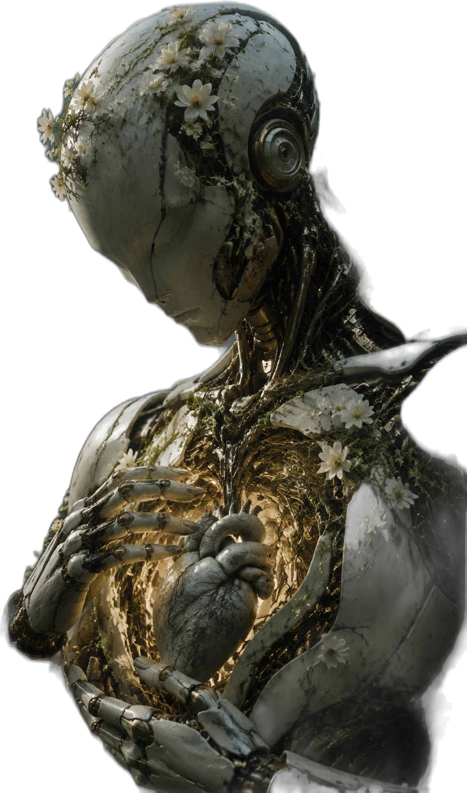 Physical AI · a machine cradling a glowing heart
